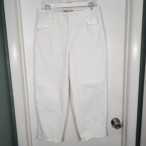 Democracy Womens 8 Ab Solution Technology White Jeans Ankle Pants Stretch